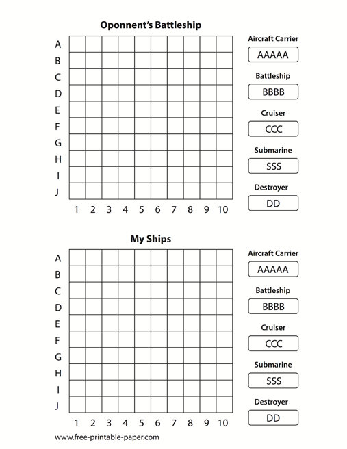 battleship-printable