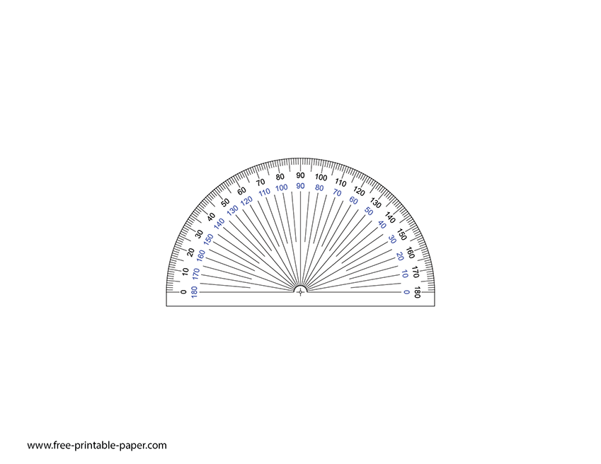 Printable Protractor 180 Degree Protractor Free Printable Paper Printable Protractor 180 Degree Protractor Free Printable Paper