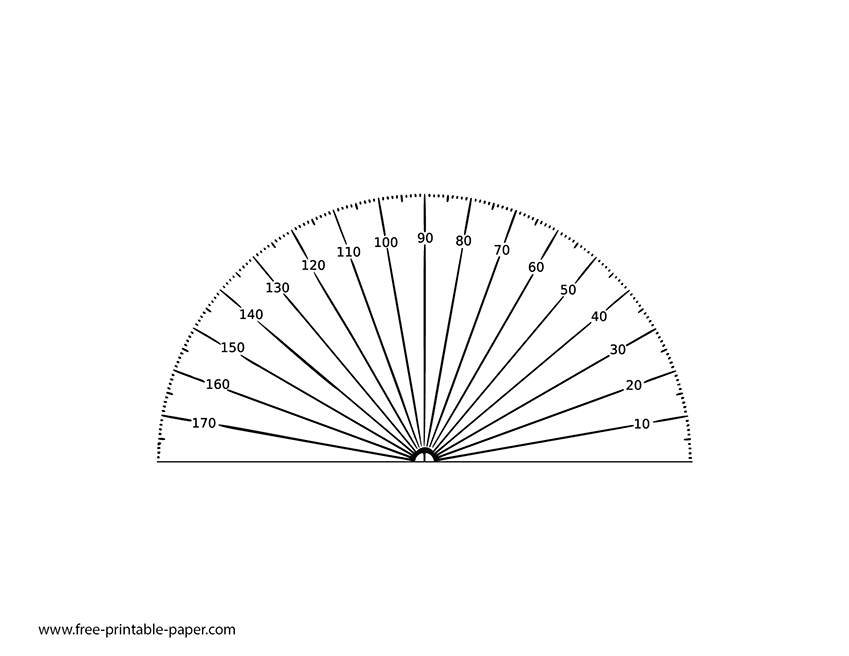 protractor printable measuring angles tool free printable paper