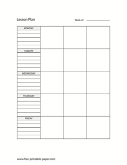 Printable Lesson Plan Template – Blank Lesson Plan